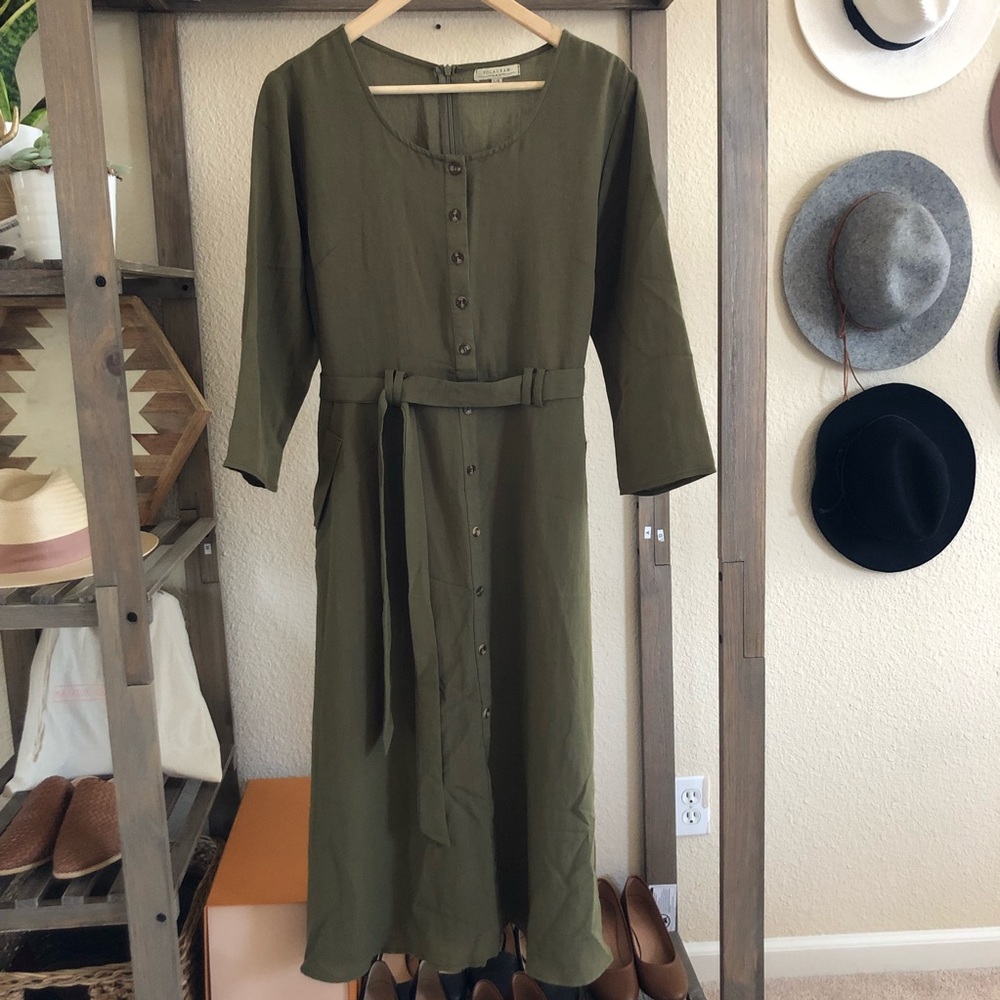Olive green dress